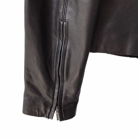 Express Black Genuine Leather Moto Jacket 100% Genuine Leather women size xs - Picture 4 of 8